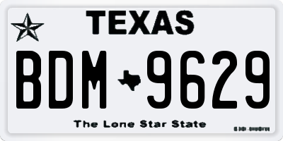 TX license plate BDM9629