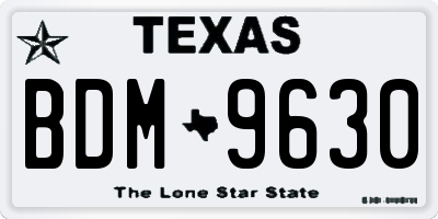 TX license plate BDM9630