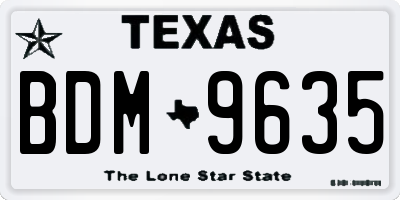 TX license plate BDM9635