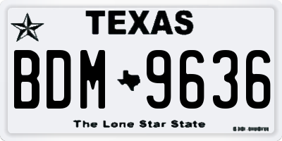 TX license plate BDM9636