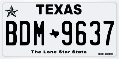 TX license plate BDM9637