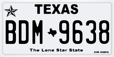 TX license plate BDM9638