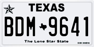TX license plate BDM9641