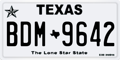 TX license plate BDM9642