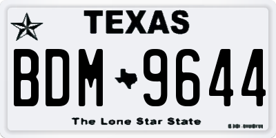 TX license plate BDM9644