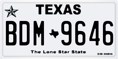 TX license plate BDM9646