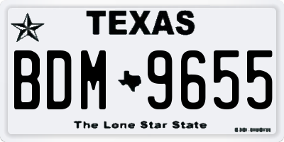 TX license plate BDM9655