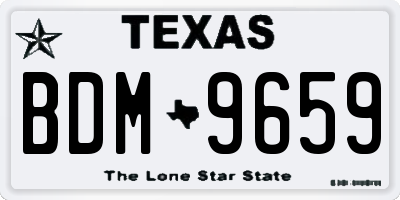 TX license plate BDM9659