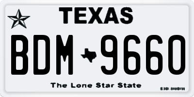 TX license plate BDM9660