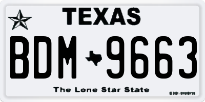 TX license plate BDM9663