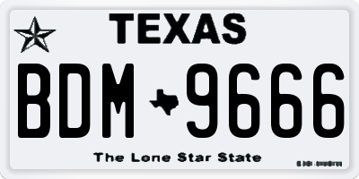 TX license plate BDM9666