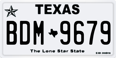 TX license plate BDM9679