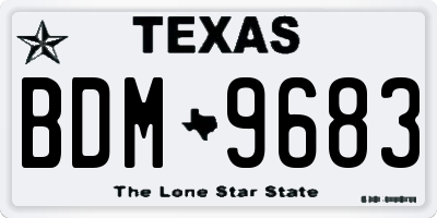 TX license plate BDM9683