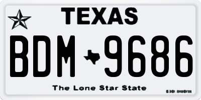 TX license plate BDM9686