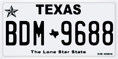 TX license plate BDM9688