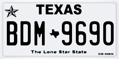 TX license plate BDM9690