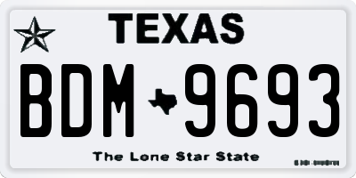 TX license plate BDM9693