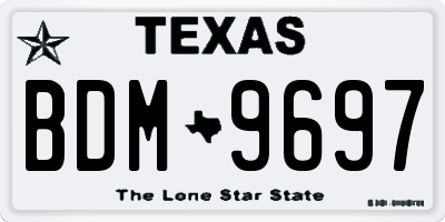 TX license plate BDM9697