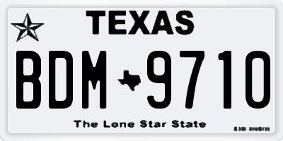 TX license plate BDM9710