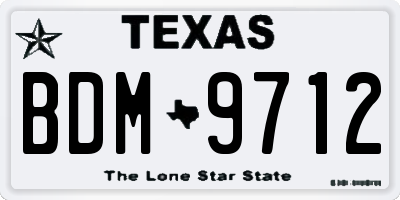 TX license plate BDM9712