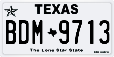 TX license plate BDM9713