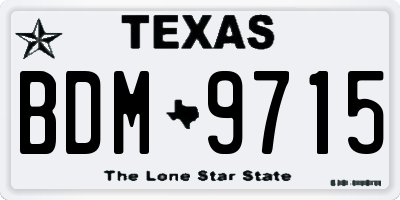 TX license plate BDM9715