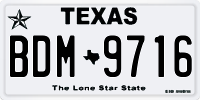 TX license plate BDM9716