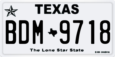TX license plate BDM9718
