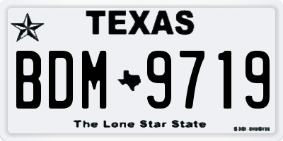 TX license plate BDM9719