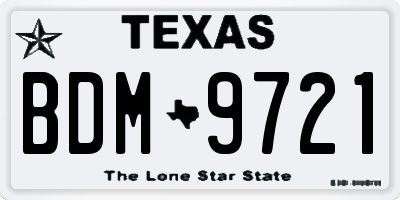 TX license plate BDM9721