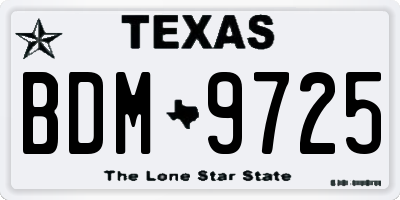 TX license plate BDM9725