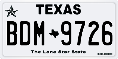 TX license plate BDM9726