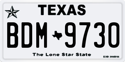 TX license plate BDM9730