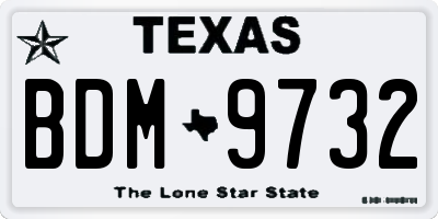 TX license plate BDM9732