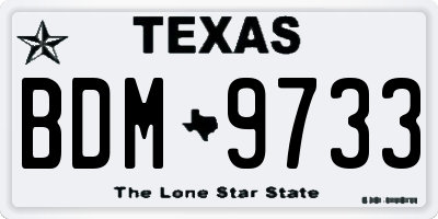 TX license plate BDM9733