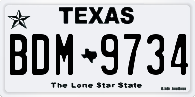 TX license plate BDM9734