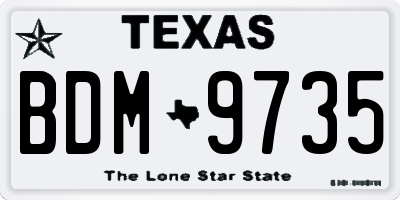 TX license plate BDM9735