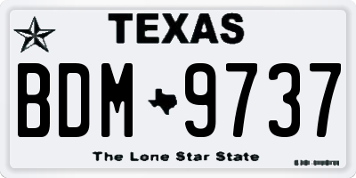TX license plate BDM9737