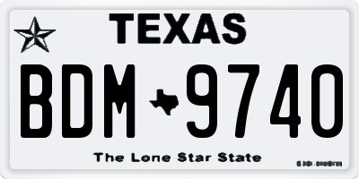 TX license plate BDM9740