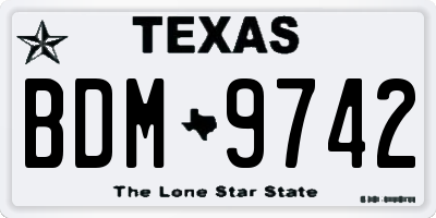 TX license plate BDM9742