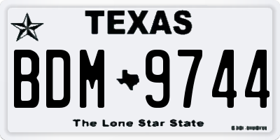 TX license plate BDM9744