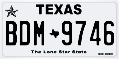 TX license plate BDM9746
