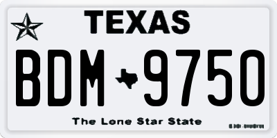 TX license plate BDM9750