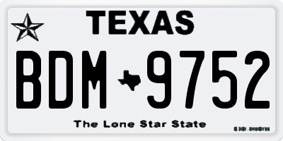 TX license plate BDM9752
