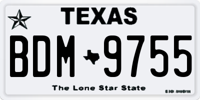 TX license plate BDM9755