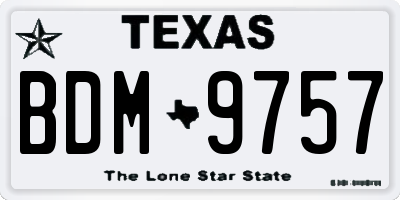 TX license plate BDM9757