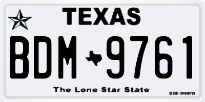 TX license plate BDM9761