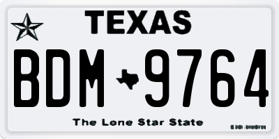 TX license plate BDM9764