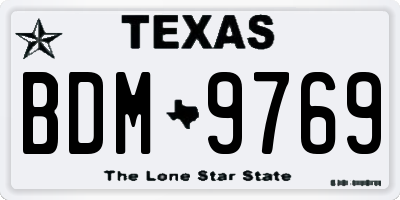 TX license plate BDM9769
