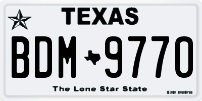 TX license plate BDM9770